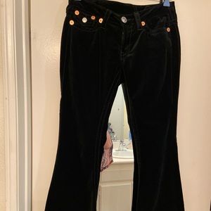 True Religion Joey Big T Black Velvet Jeans Sz 30
